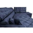 Ver imagem 4 de Sofá de Canto Retrátil e Reclinável Direito 3,00x2,36m Molas Cama inBox Espanha Velusoft Azul