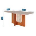 Ver imagem 4 de Conjunto: Mesa Sala Jantar Louise Tampo Madeirado C/ Vidro 180x90cm e 6 Cadeiras Fernanda Cinamomo/