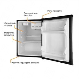 Frigobar Philco Pfg85pl 67 Litros Aço Escovado Porta Reversível-127v - 2