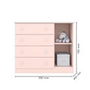 Ver imagem 5 de Cômoda Sapateira Infantil 4 Gavetas 1 Porta Doce Sonho Mdf: Rosa
