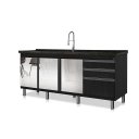 Ver imagem 1 de Gabinete Cozinha Mdf 1,74m Elegance com 8 Pés Pré-montado:nero /espelhado