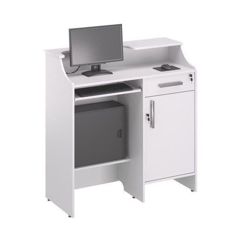Balcao Caixa Stamp com Gaveta Branco