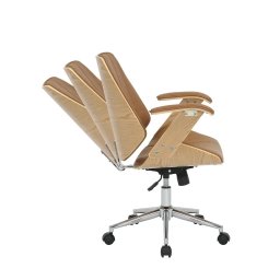 Adeira de Escritório Diretor Cor Caramelo Ergonômica Executiva Acabamento em Couro Sintético - 5
