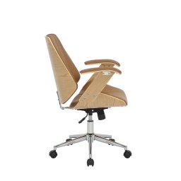 Adeira de Escritório Diretor Cor Caramelo Ergonômica Executiva Acabamento em Couro Sintético - 4