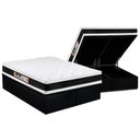 Ver imagem 1 de Cama Box Baú King: Colchão Espuma D45 Castor Black e White Air Double Face + Base Black(193x203)