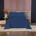 Ver imagem 2 de Conjunto de Cama Casal 400 Fios Percal 4 Peças Toque Macio Cor:azul