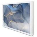 Ver imagem 2 de Quadro Decorativo Abstrato Mármore Azul Gold em Moldura Caixa Tacolado Moldura Trad 1cm Madeira Escu