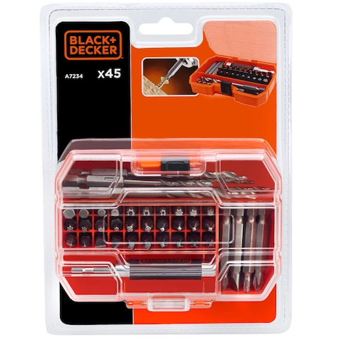 Jogo de Bits Pontas e Brocas Black Decker C/45 Pcs Black & Decker A7234-xj