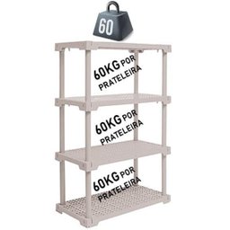 Estante Plástica Multiuso CUBE com 4 prateleiras Branco - 2