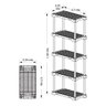 Estante Plástica Multiuso Modular Grifit 25 com 5 Prateleiras Preto - 4
