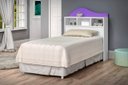 Ver imagem 1 de Cabeceira para Cama Box Solteiro Irla com Nichos para Objetos de Decoração Cor Branco/lilás Ja