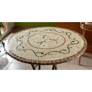 Mesa em Mosaico Floral Rosone Fiorellini Veronesi I- Somente o Tampo 130cm