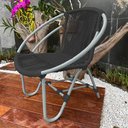 Ver imagem 2 de Kit 6 Cadeiras Decorativa Julia em Corda Náutica e Base em Alumínio Cinza/preto