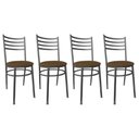Ver imagem 1 de Kit Conjunto 4 Cadeiras para Cozinha Mesa Jantar Bar Lanchonete Restaurante Preta Estofado Marrom