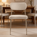Ver imagem 1 de Cadeira De Jantar Sienna Aço Carbono Pintura Epóxi Design Industrial Luxo Sala Estar Gourmet:Boucle 