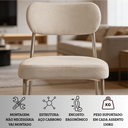 Ver imagem 3 de Cadeira De Jantar Sienna Aço Carbono Pintura Epóxi Design Industrial Luxo Sala Estar Gourmet:Boucle 