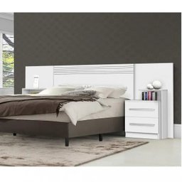 Cabeceira Casal com Mesa de Cabeceira Detroit J&A Móveis - 1