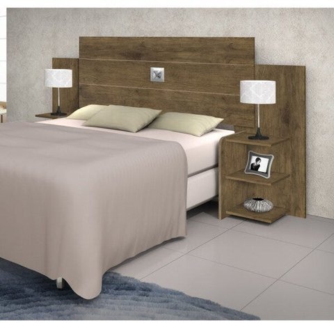 Cabeceira Casal Regulável com Prateleiras Acapulco J&A Móveis