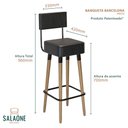 Ver imagem 2 de Banqueta Barcelona Tecido Sintético Café