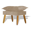 Ver imagem 1 de Puff Opala Decorativo Pés Palitos Quarto - Cappuccino