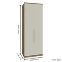 Ver imagem 4 de Guarda Roupa Modulado 02 Portas com Colmeia 245cm Altura Setiba - Jequitibá/carvalho