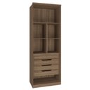 Ver imagem 2 de Guarda Roupa Modulado 02 Portas com Colmeia 245cm Altura Setiba - Jequitibá/carvalho