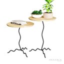 Ver imagem 2 de Conjunto Mesa Lateral Onda Madeira Natural Kit com 2un