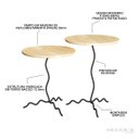 Ver imagem 4 de Conjunto Mesa Lateral Onda Madeira Natural Kit com 2un