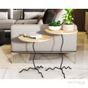 Ver imagem 3 de Conjunto Mesa Lateral Onda Madeira Natural Kit com 2un