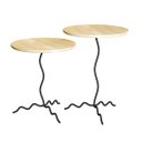 Ver imagem 1 de Conjunto Mesa Lateral Onda Madeira Natural Kit com 2un