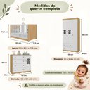Ver imagem 7 de Quarto de Bebê Completo com Berço Americano 3 em 1 Flor Multimóveis MP4926 Madeirado/Branco