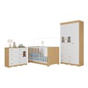 Ver imagem 2 de Quarto de Bebê Completo com Berço Americano 3 em 1 Flor Multimóveis MP4926 Madeirado/Branco