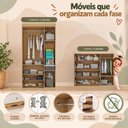 Ver imagem 5 de Quarto de Bebê Completo com Berço Americano 3 em 1 Flor Multimóveis MP4926 Madeirado/Branco