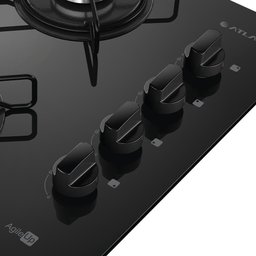 Cooktop 4 Bocas Preto Mesa de Vidro Atlas Agile Up Mega Chama Bivolt - 3