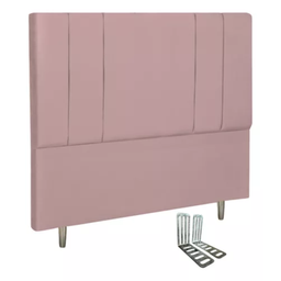 Cabeceira Casal Estofada 140cm Lizz Veludo com Frames:rose - 2