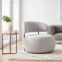 Ver imagem 6 de Poltrona Nuvem Decorativa com Estofamento Bouclé e Base de Aço Cinza Sallar Home
