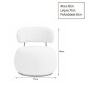 Ver imagem 3 de Poltrona Nuvem Decorativa com Estofamento Bouclé e Base de Aço Cinza Sallar Home