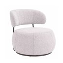 Ver imagem 1 de Poltrona Nuvem Decorativa com Estofamento Bouclé e Base de Aço Cinza Sallar Home