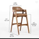 Ver imagem 4 de Kit 4 Banquetas Alta para Bancada Lua Madeira Imbuia Impermeável Caramelo L85 Rmi