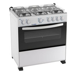 Fogão Esmaltec Bali 6 Bocas Puxador de Aço Vidro Temperado Acendimento Manual - 1