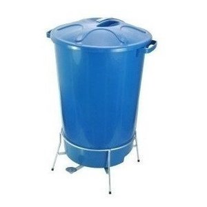 Cesto De Lixo Plastico Com Pedal Aço Galvanizado 40 Litros:Azul