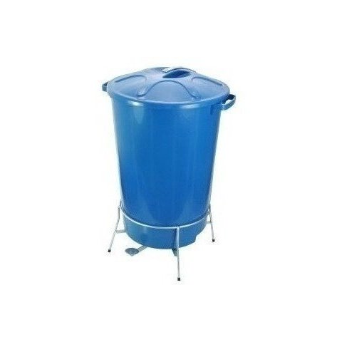 Cesto De Lixo Plastico Com Pedal Aço Galvanizado 40 Litros:Azul