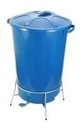 Ver imagem 1 de Cesto De Lixo Plastico Com Pedal Aço Galvanizado 40 Litros:Azul