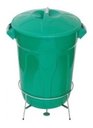 Ver imagem 5 de Cesto De Lixo Plastico Com Pedal Aço Galvanizado 40 Litros:Azul