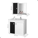 Ver imagem 2 de Gabinete com Espelheira para Banheiro Aquarela 3 Portas MDP 56cm Branco Preto