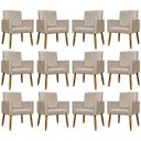 Ver imagem 1 de Kit 12 Poltronas Modernas Mari Suede Cores Pé Palito 30 Cm Castanho