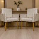 Ver imagem 2 de Kit 12 Poltronas Modernas Mari Suede Cores Pé Palito 30 Cm Castanho