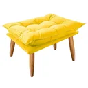 Ver imagem 1 de Puff Opala Slim Suede Pés Palito Decorativo Sala de Estar - Bela Móveis:amarelo