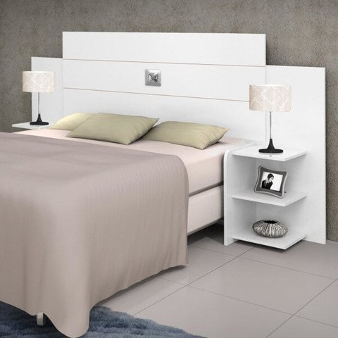 Cabeceira Casal Regulável com Prateleiras Acapulco J&A Móveis