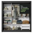 Ver imagem 3 de Guarda-roupa Casal 3 Portas de Correr com Espelho 2 Gavetas Preto/cinza Sublime Madesa Preto/cinza